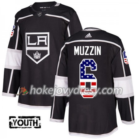 Pánské Hokejový Dres Los Angeles Kings Jake Muzzin 6 2017-2018 USA Flag Fashion Černá Adidas Authentic